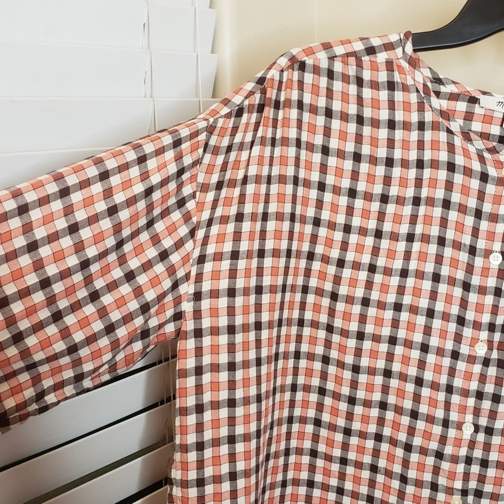 Madewell Meadow Shirt in Check, orange and brown, small - Picture 6 of 8